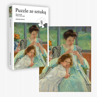 Obrázkové puzzle: Šije mladá mamička - Cassatt (60 dielikov)